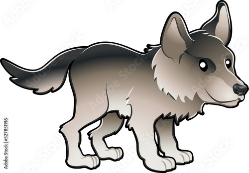 Cute Wolf Vector Illustration
