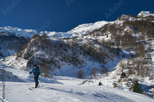 Snow landscape on french Pyrenees