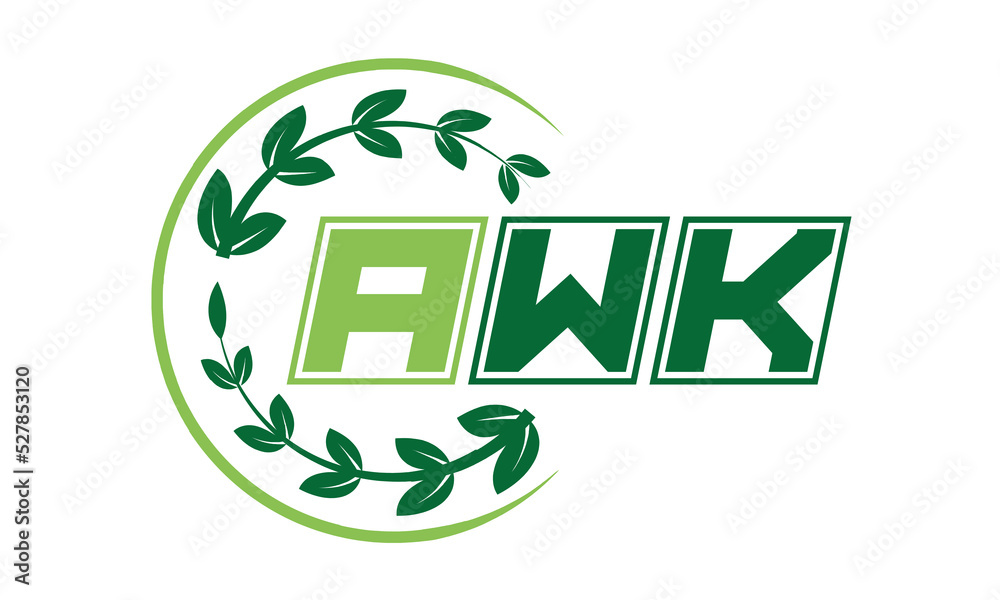 AWK Three-letter natural logo design, vector template. | monogram logo ...