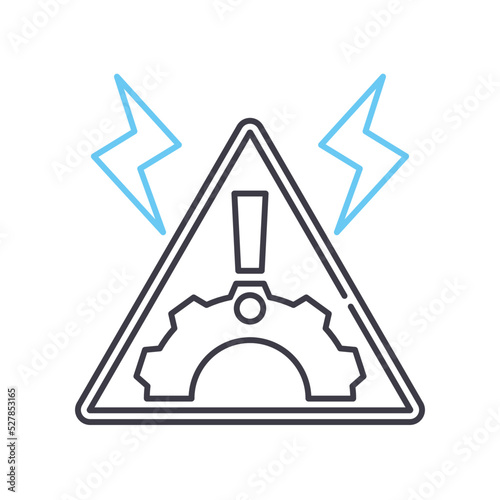 catastrophic failure line icon, outline symbol, vector illustration, concept sign