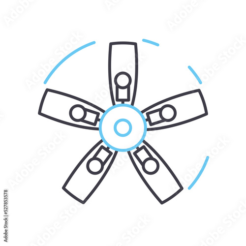 ceiling fan line icon, outline symbol, vector illustration, concept sign