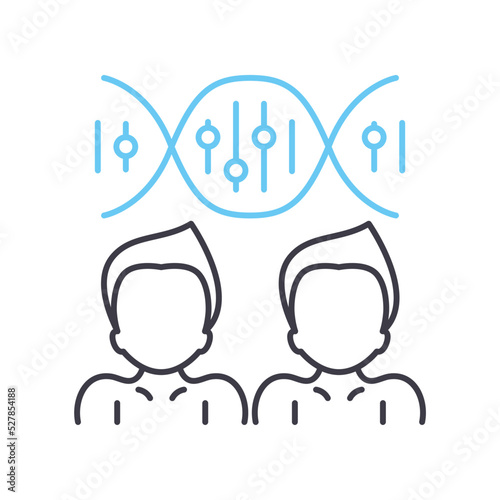 cloning line icon, outline symbol, vector illustration, concept sign