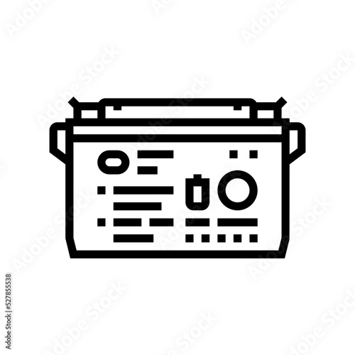 deep cycle battery line icon vector. deep cycle battery sign. isolated contour symbol black illustration