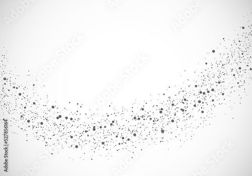 Abstract black dust dotted sparse particles design elements isolated on white background photo