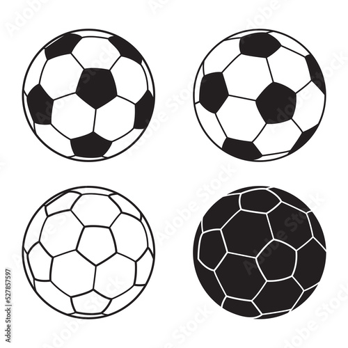 Soccer ball Vector illustration set  Soccer ball icon. Football simple black style  Vector illustration. 