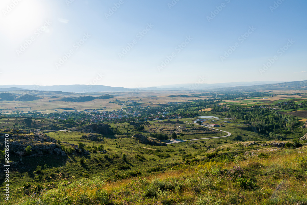 Fototapeta premium General view of Hattusa was the capital of the Hittite Empire in the late Bronze Age. Its ruins lie near modern Bogazkale. Corum, Turkey.