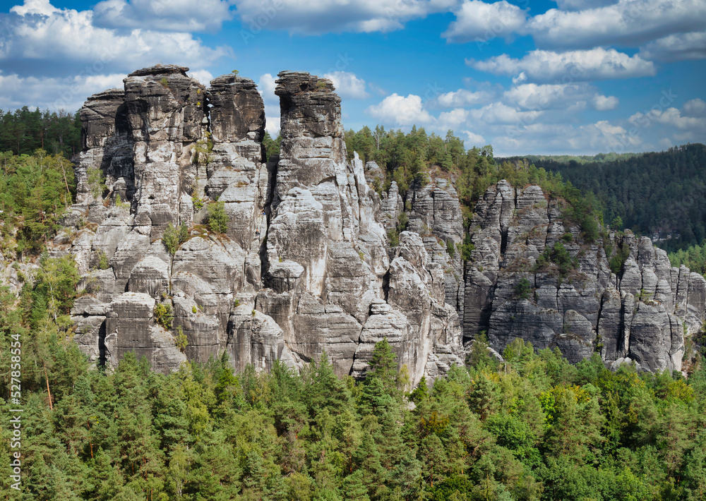 A View of Sandstone Rocks in Saxon Switzerland, Germany