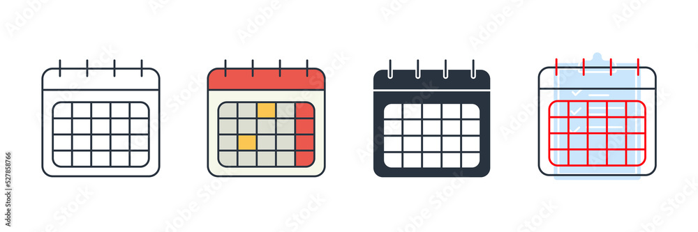 calendar icon logo vector illustration. Time management symbol template for graphic and web design collection calendar icon logo vector illustration. Time management symbol template for graphic and web design collection
