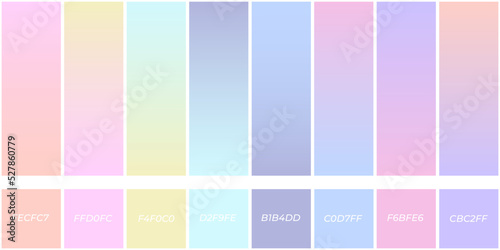 Stylish pastel gradient set color pick Pastel pallete set. Trendy gradient set pallete