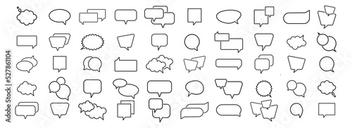 Speech Bubbles icon set.Simple bubble chat icons.Talk bubbles.Empty speech clouds chat collection.Message box communication.Speech balloon.