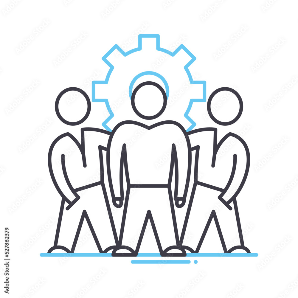 cooperation line icon, outline symbol, vector illustration, concept sign cooperation line icon, outline symbol, vector illustration, concept sign