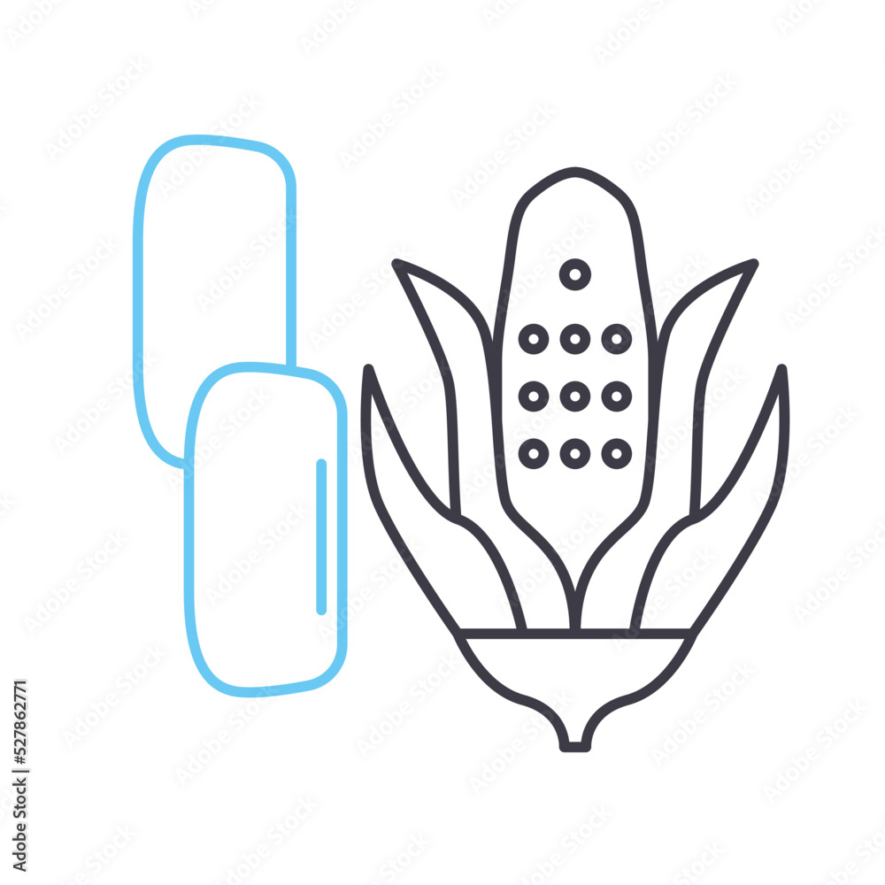 corn bread line icon, outline symbol, vector illustration, concept sign corn bread line icon, outline symbol, vector illustration, concept sign