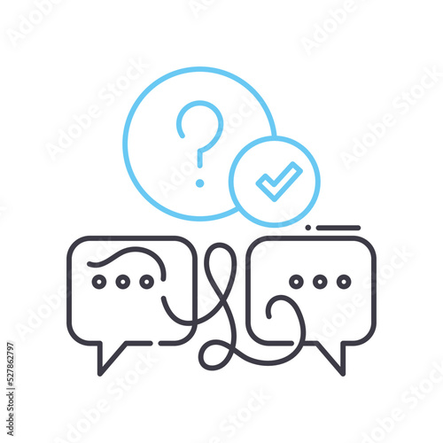 conversational help line icon, outline symbol, vector illustration, concept sign