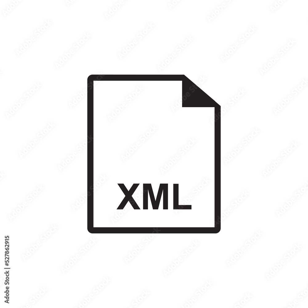 line xml document file format icon concept. line xml document file format icon concept.