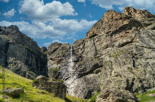 Landscape view of Raysko Praskalo, "Heavenly Spray" - the highest waterfall in Bulgaria and the Balkan Peninsula, 124.5 m in height
