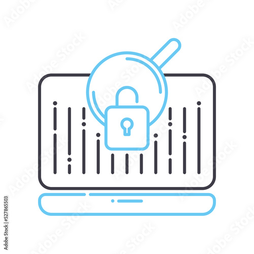 data breach line icon, outline symbol, vector illustration, concept sign