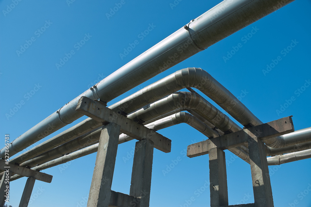 pipeline, in the photo pipeline close-up against the blue sky pipeline, in the photo pipeline close-up against the blue sky