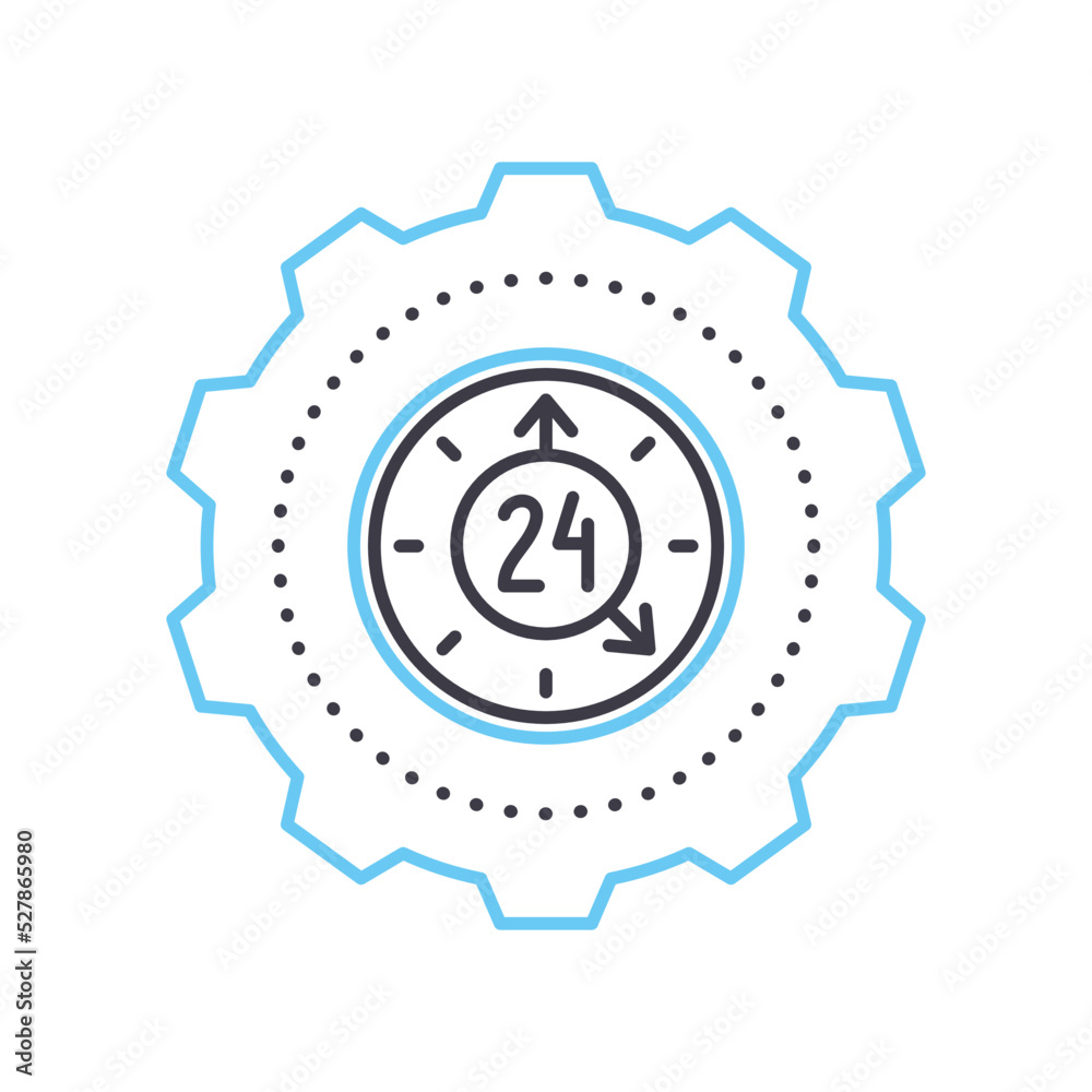 cycle time line icon, outline symbol, vector illustration, concept sign cycle time line icon, outline symbol, vector illustration, concept sign