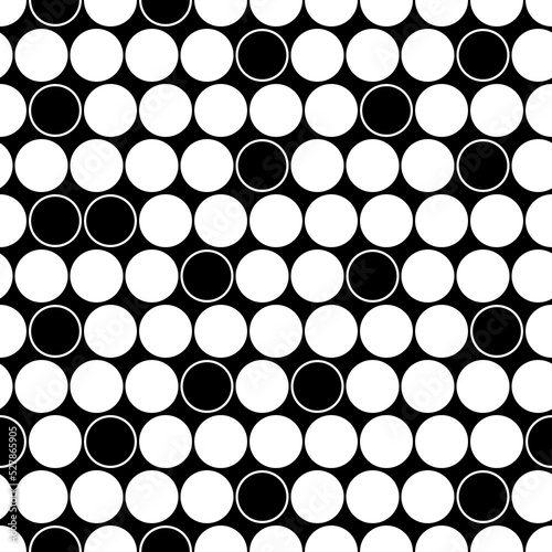 Circles pattern. Dots seamless ornament. Dot motif. Circular figures backdrop. Rounds background. Dotted wallpaper. Digital paper web design  abstract image  textile print  vector illustration.