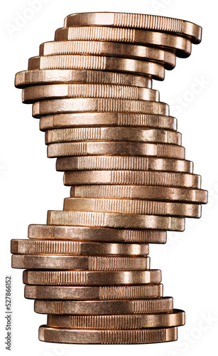 stack of coins isolated on white photo