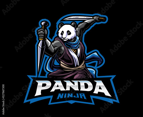 Panda ninja mascot logo design