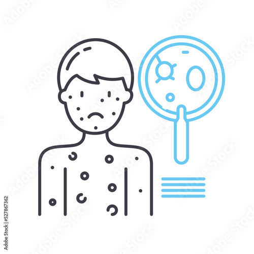 dermatology line icon, outline symbol, vector illustration, concept sign