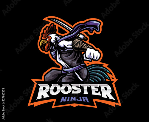 Chicken ninja mascot logo design