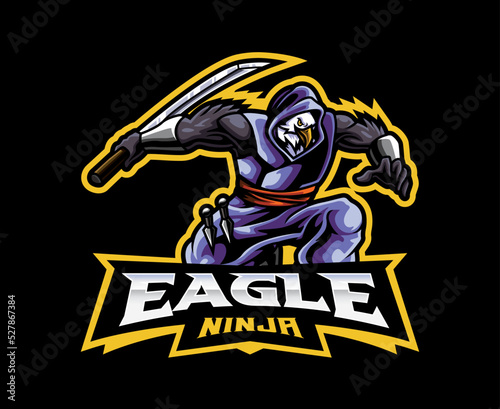 Eagle ninja mascot logo design