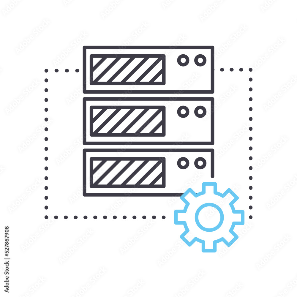 data warehouse line icon, outline symbol, vector illustration, concept sign