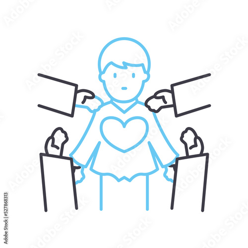 dedicate line icon, outline symbol, vector illustration, concept sign