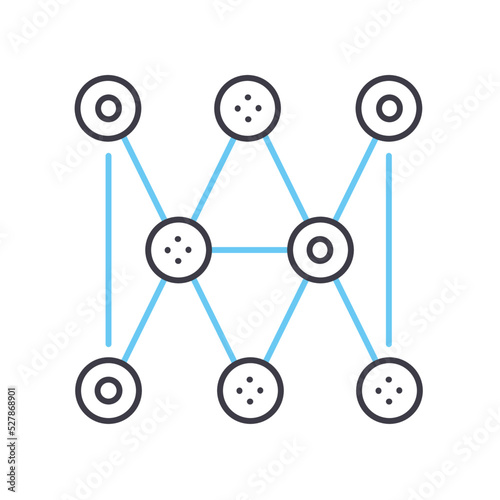 distributed data infrastructure line icon, outline symbol, vector illustration, concept sign