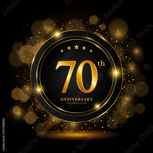 70th Anniversary Celebration. Golden anniversary celebration template design, Vector illustrations.