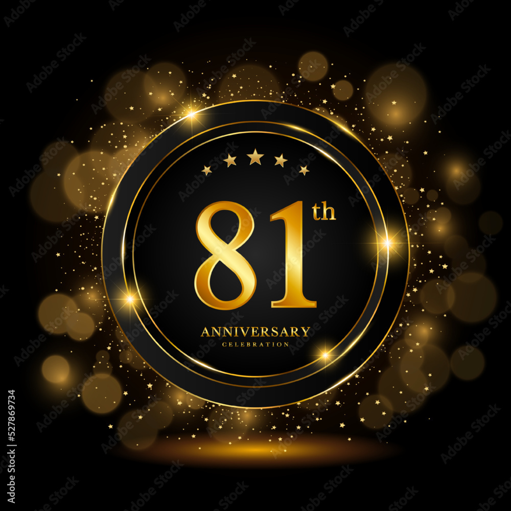 81th Anniversary Celebration. Golden anniversary celebration template