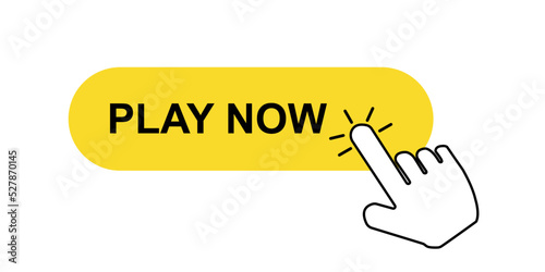 Play now button on white background for website and UI material. eps 10