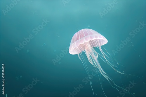 Jellyfish is a kind of Marine life, very beautiful. 3d render, Raster illustration. © Яна Деменишина