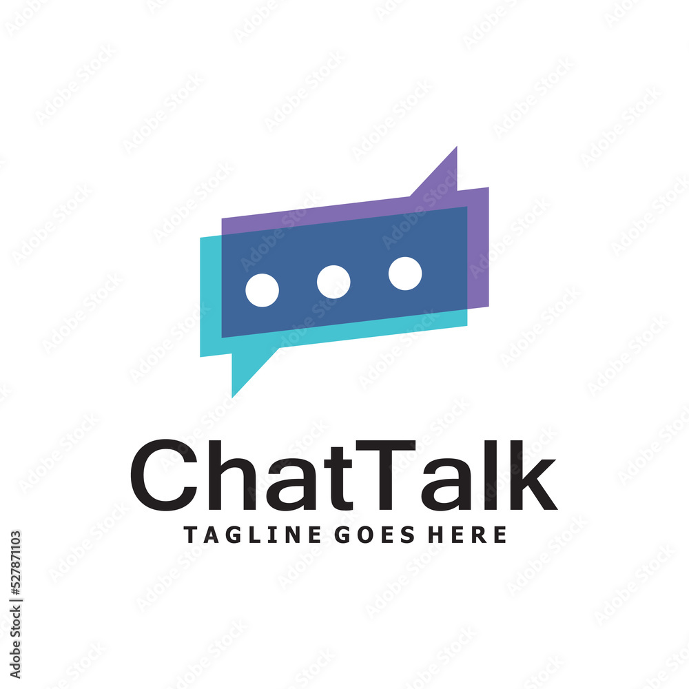 Obraz premium chat bubble logo icon vector illustration template