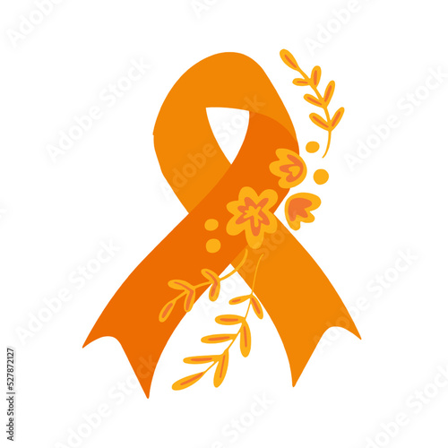 National Bullying Prevention Month October web banner. Orange support and awareness ribbon symbol. Vector illustration photo