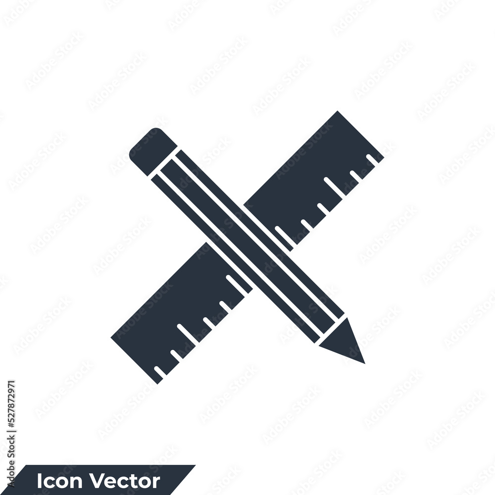 ruler and pencil icon logo vector illustration. Pencil and ruler symbol template for graphic and web design collection ruler and pencil icon logo vector illustration. Pencil and ruler symbol template for graphic and web design collection