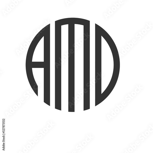 A M D letter logo design on WHITE background. A M D creative initials letter logo concept. A M D letter design