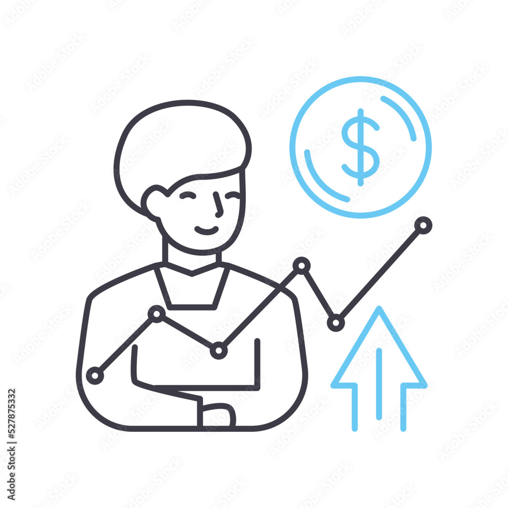 equity markets line icon, outline symbol, vector illustration, concept sign