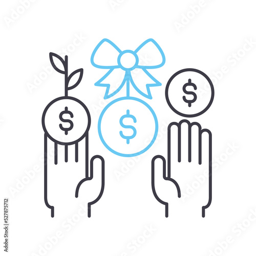 endowment line icon, outline symbol, vector illustration, concept sign