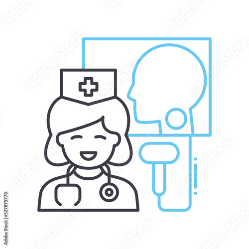 endocrinilogist line icon, outline symbol, vector illustration, concept sign