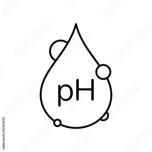 Ph line icon, neutral balance ph vector outline high quality for UI.