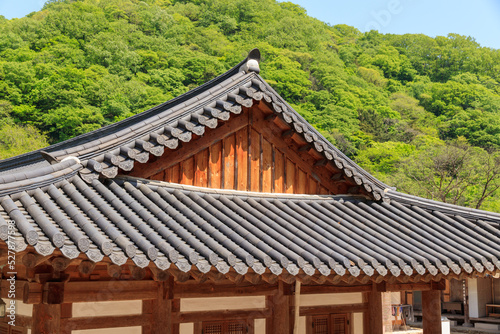 Korean traditional eaves. The eaves of traditional temples. Beautiful Korean traditional eaves.