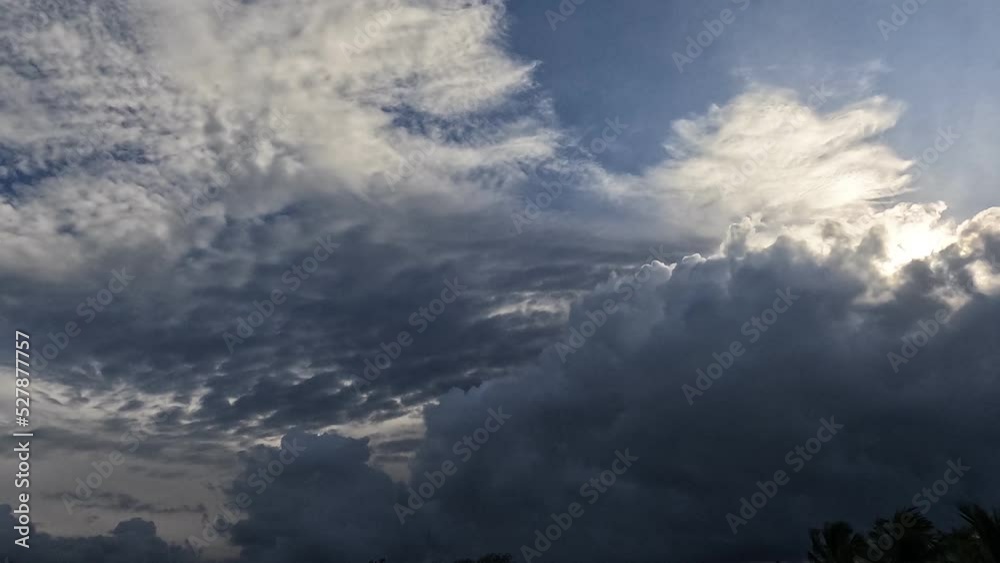 Beautiful time lapse of small clouds in the blue sky. Beautiful time lapse of small clouds in the blue sky.