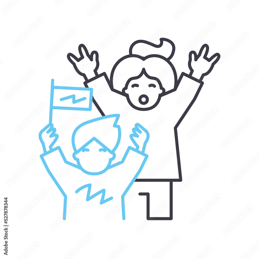 fan club line icon, outline symbol, vector illustration, concept sign fan club line icon, outline symbol, vector illustration, concept sign