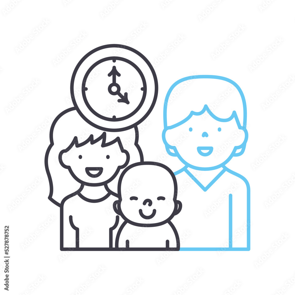 family time line icon, outline symbol, vector illustration, concept sign family time line icon, outline symbol, vector illustration, concept sign