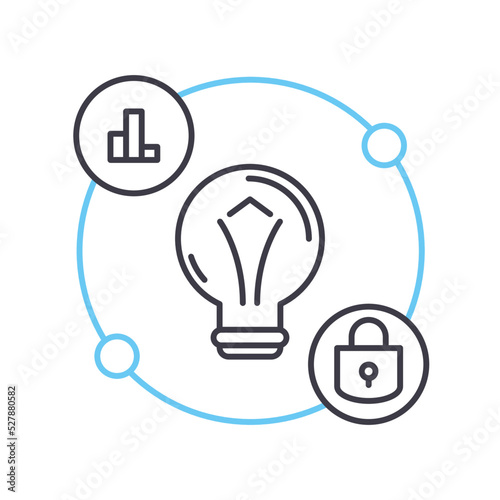 fintech innovation line icon, outline symbol, vector illustration, concept sign