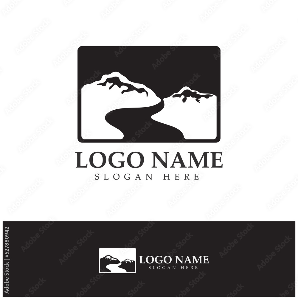 Naklejka premium River Logo vector icon illustration design template