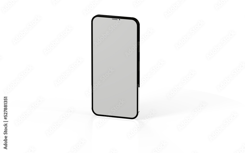 Modern glass smartphone hanging over the table Modern glass smartphone hanging over the table